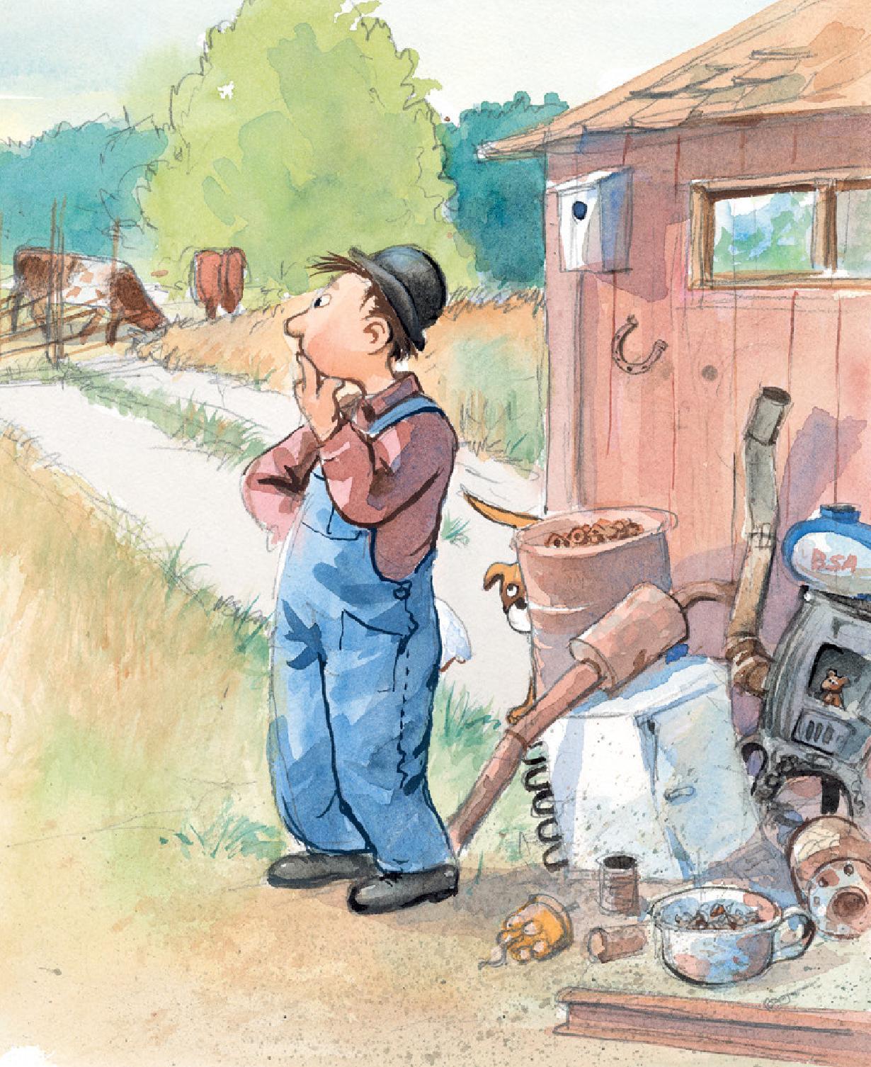 Мулле Мек майструє автомобіль. Ґеорґ Юганссон