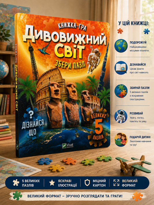 Дивовижний світ. Картонна книга. Великий формат.