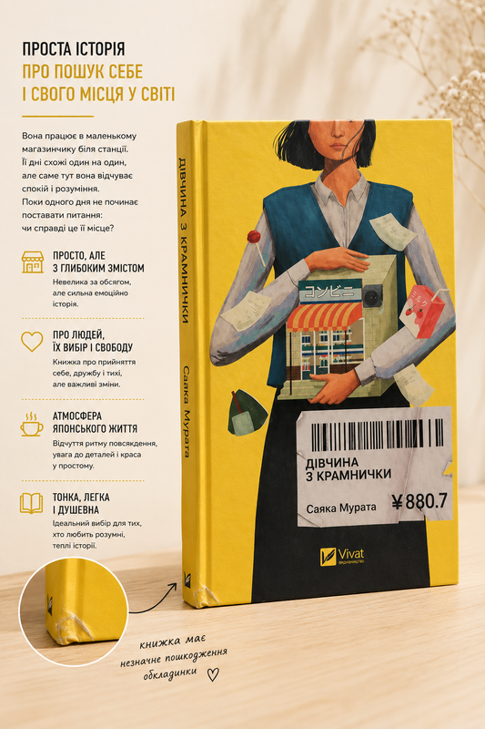 Дівчина з крамнички. Саяка Мурата. Книжка має незначне пошкодження обкладинки